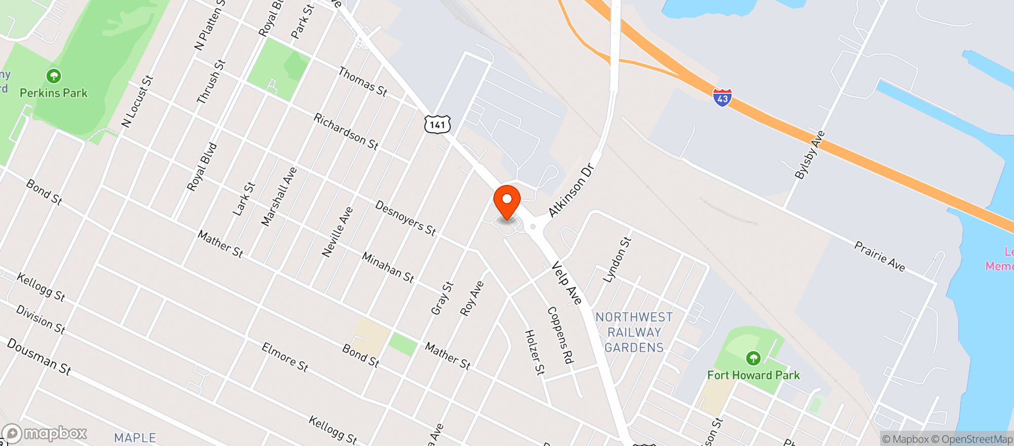 Map showing True North #829-velp Ave-gb