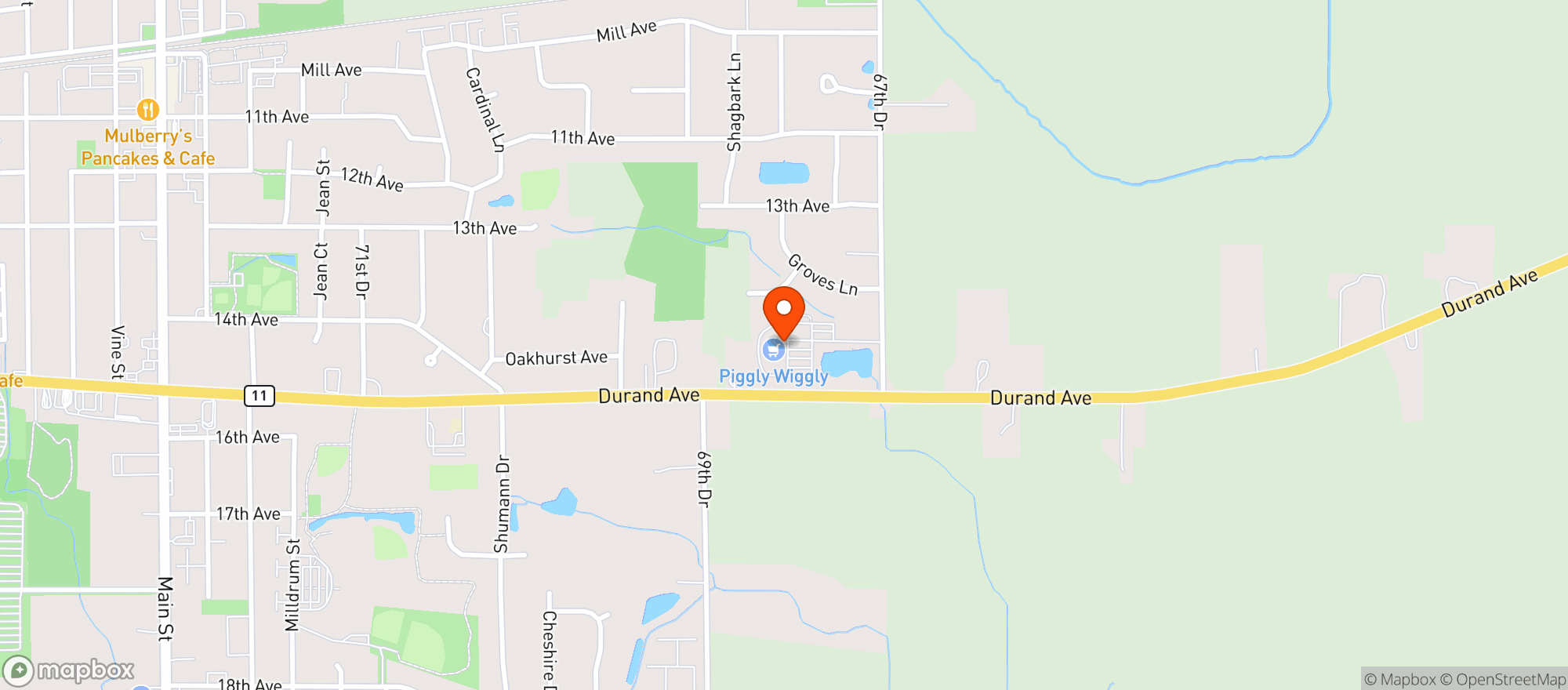 Map showing Piggly Wiggly
