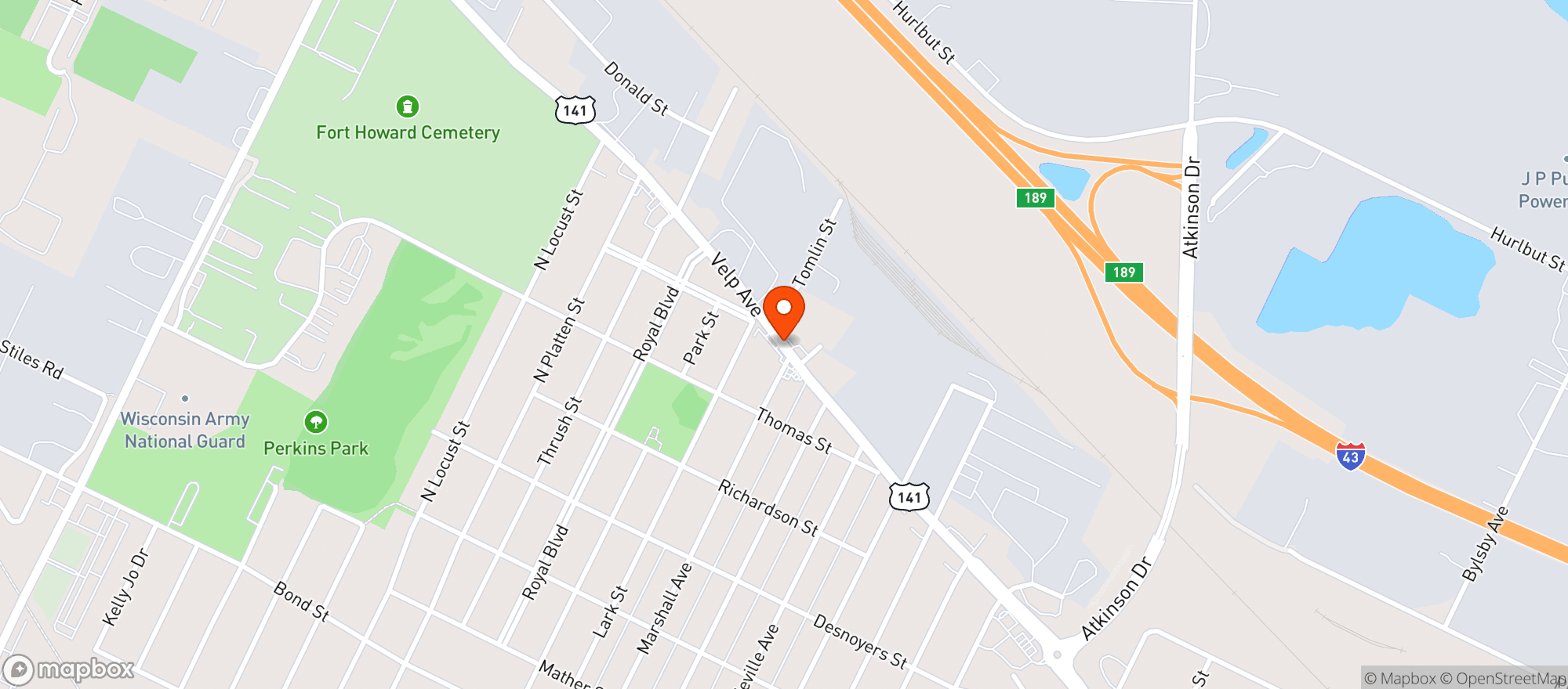 Map showing Gerczaks Liquor & Catering