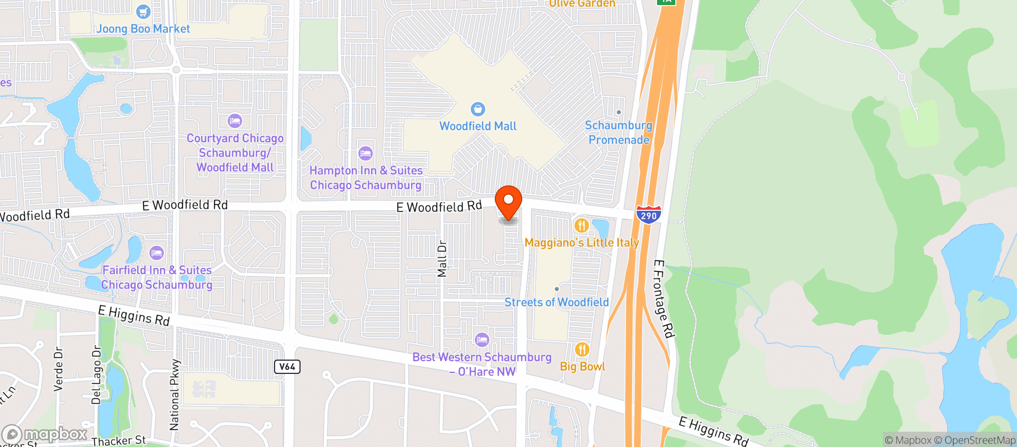 Map showing Whole Foods Market - Schaumburg