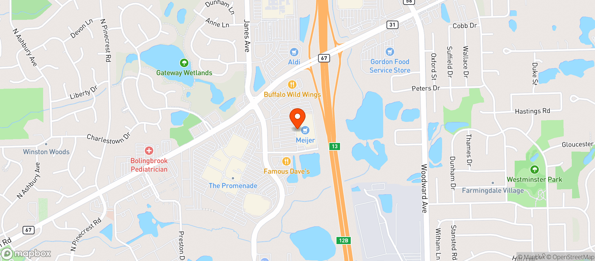 Map showing Meijer