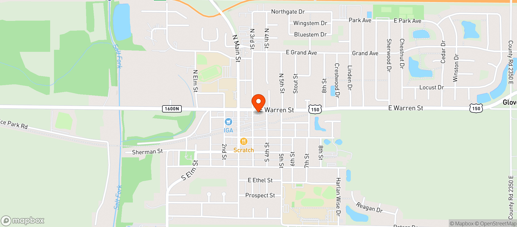 Map showing Jack Flash Convenience Store