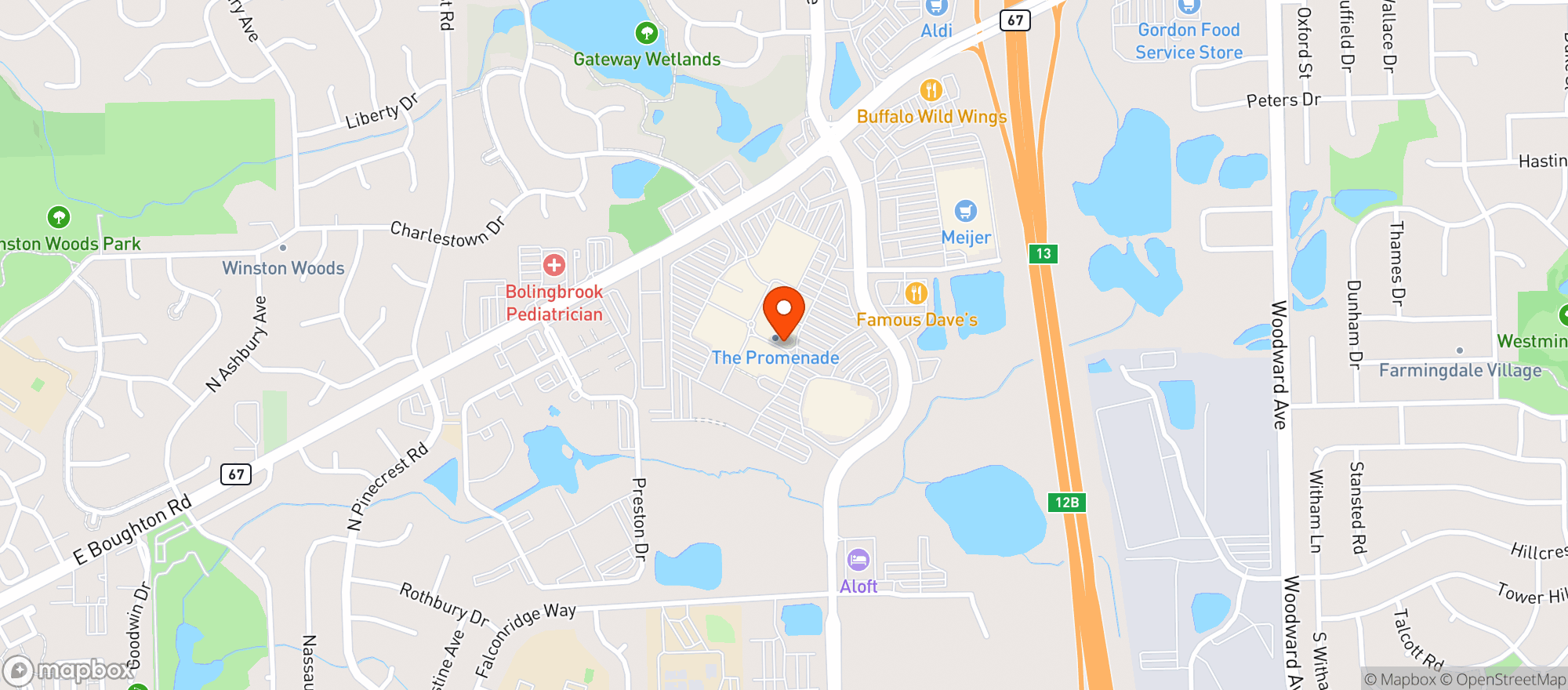 Map showing Binnys Beverage Depot