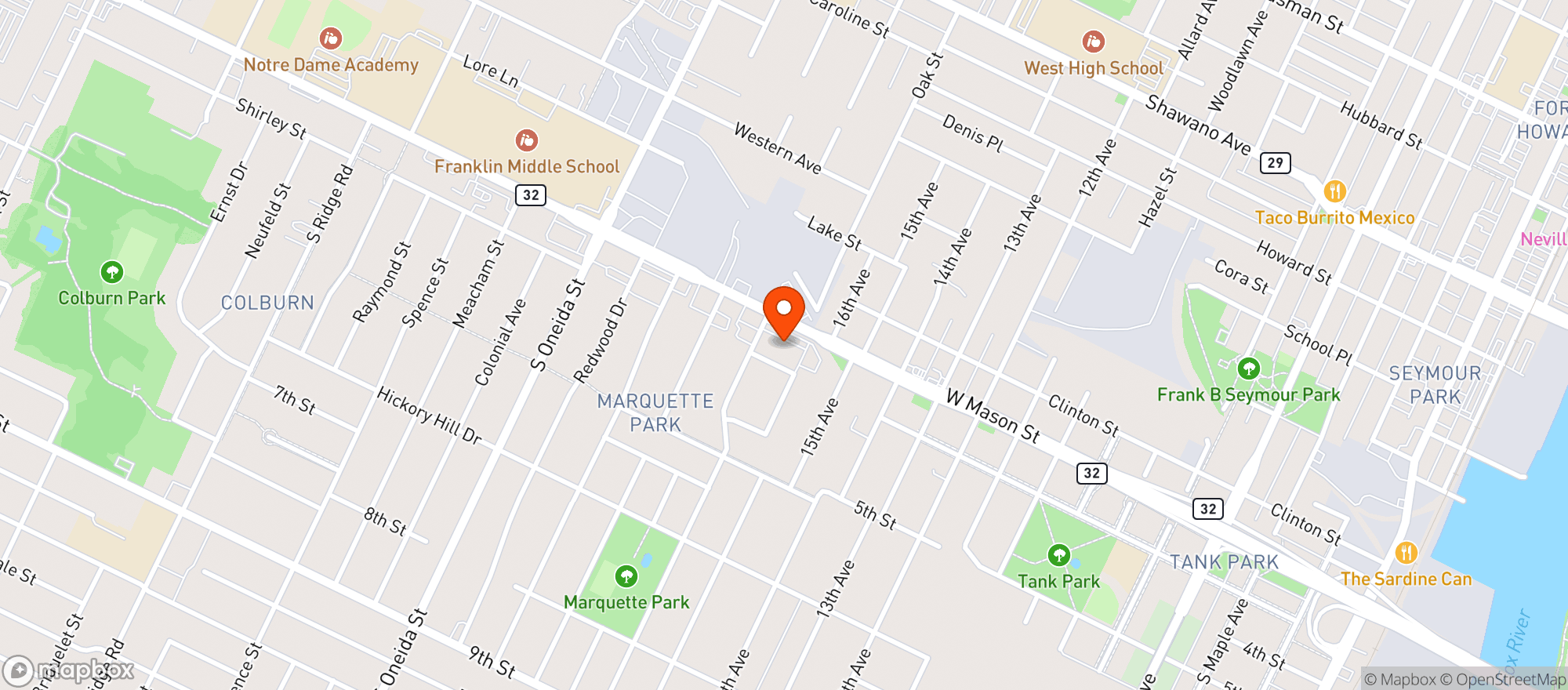 Map showing Kwik Trip #1732