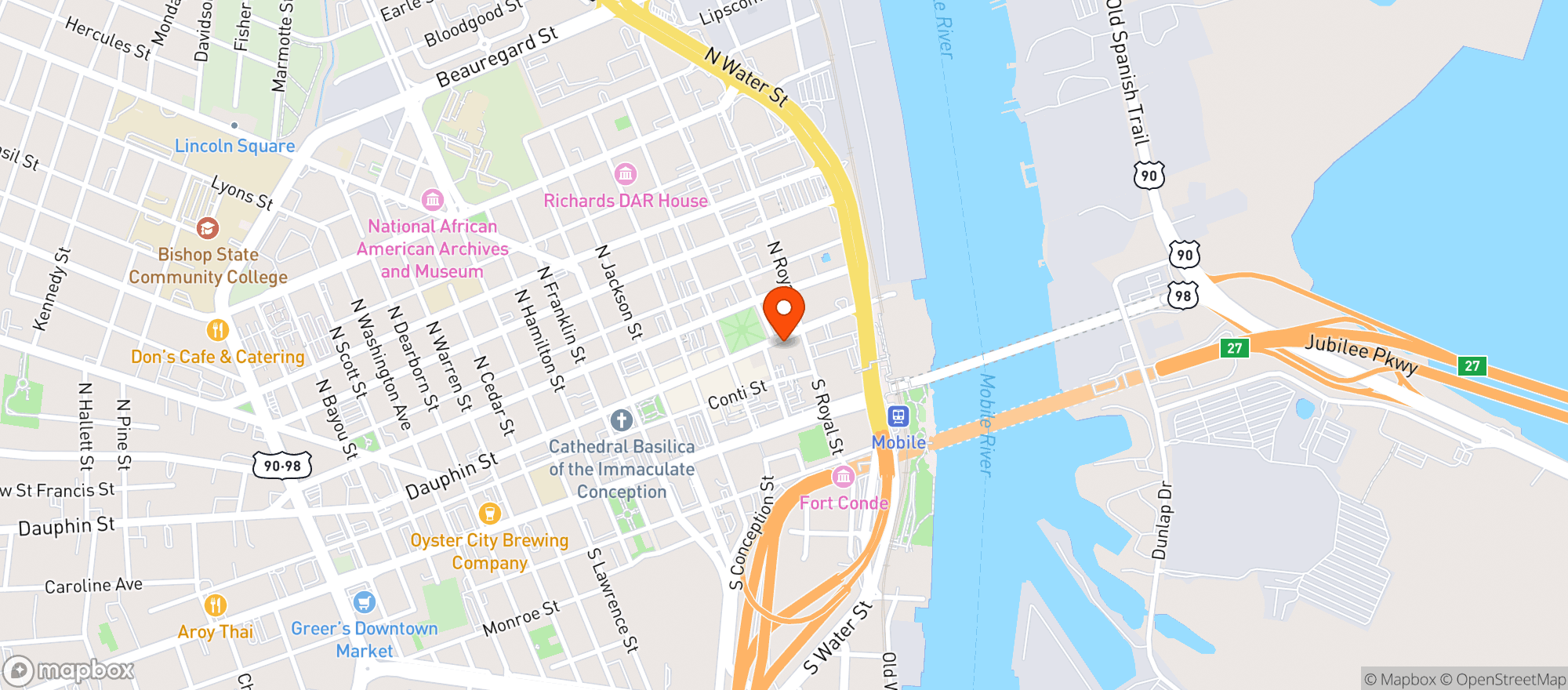 Map showing The Haberdasher