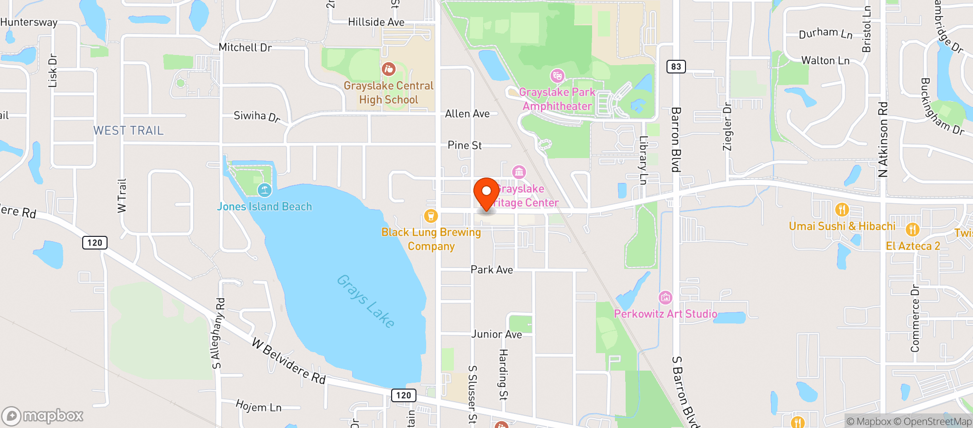 Map showing 129 Center Cut