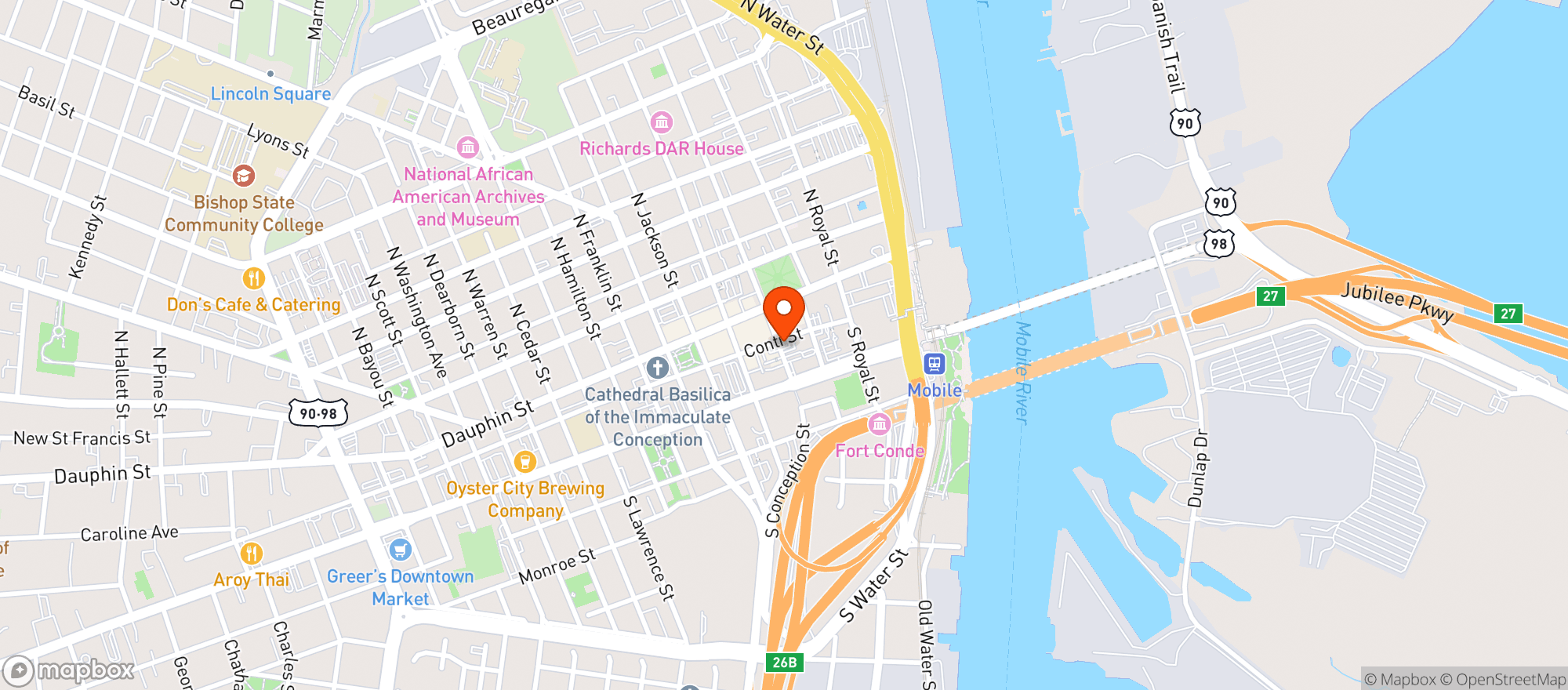 Map showing The Merry Widow