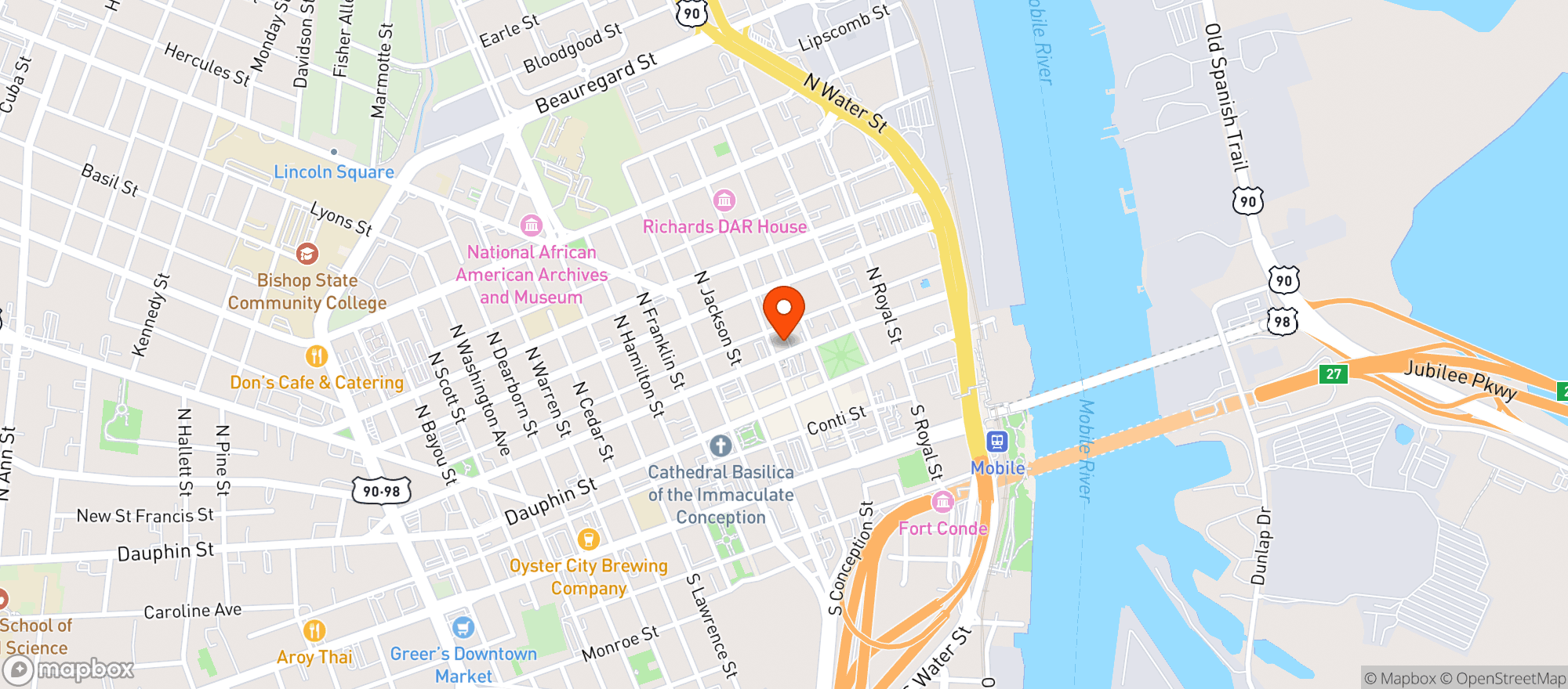 Map showing Firehouse Wine Bar