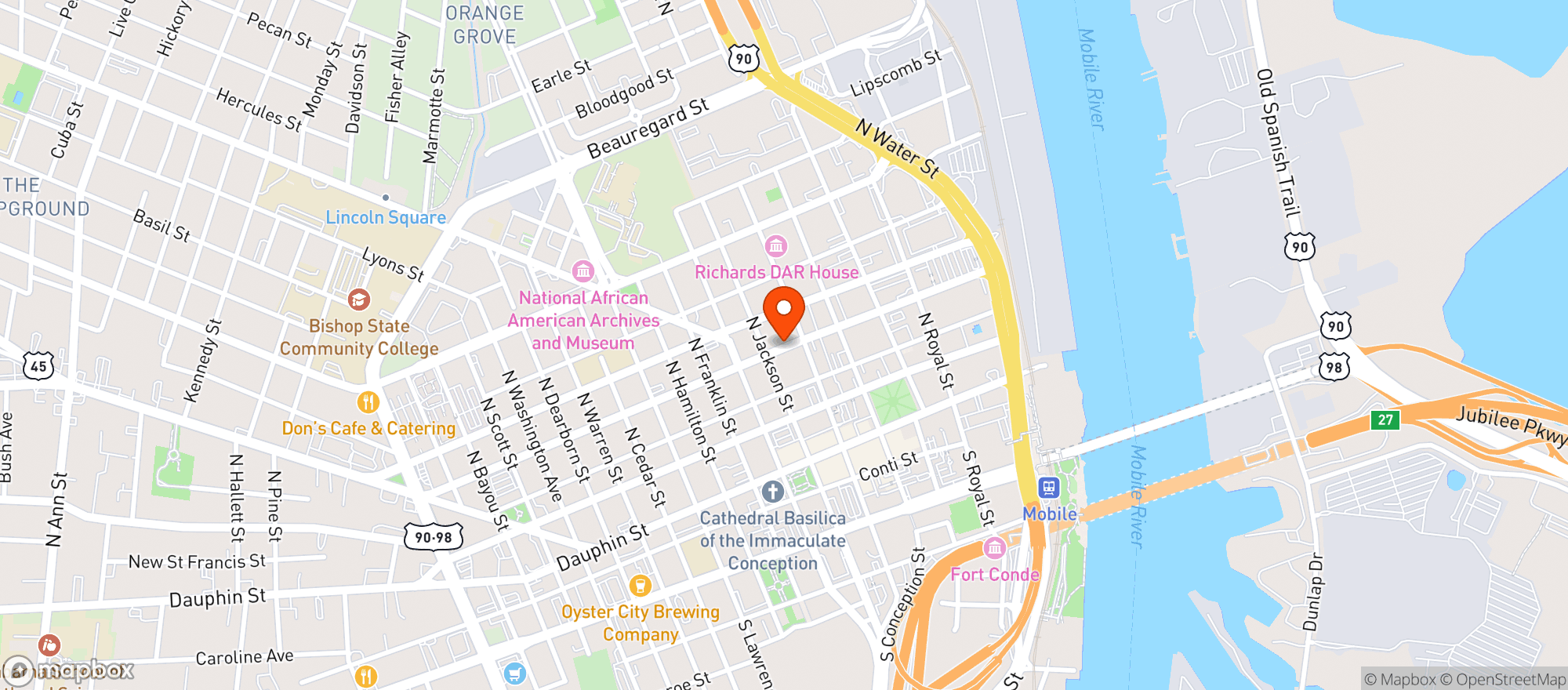 Map showing Greers Food Store