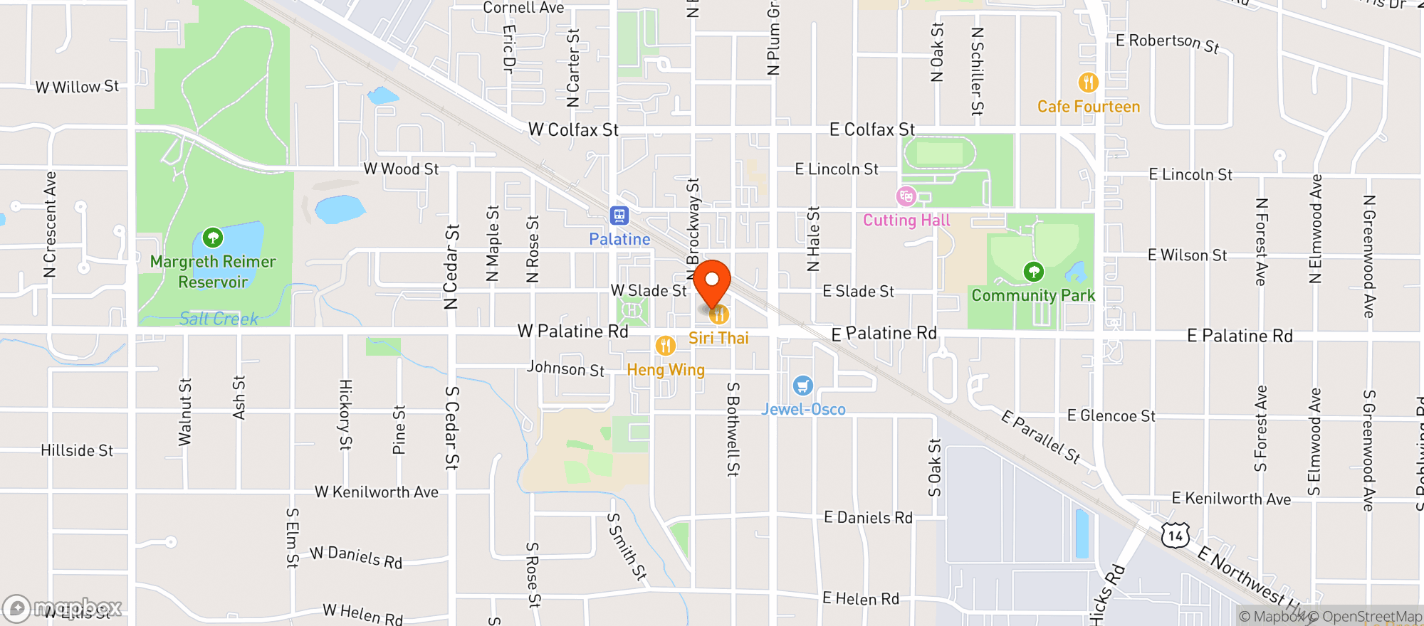 Map showing TIEVOLI PIZZA BAR