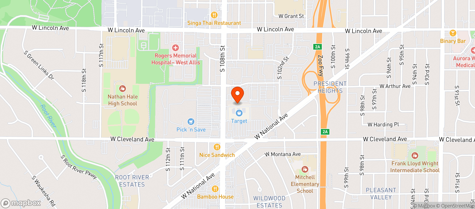 Map showing Target