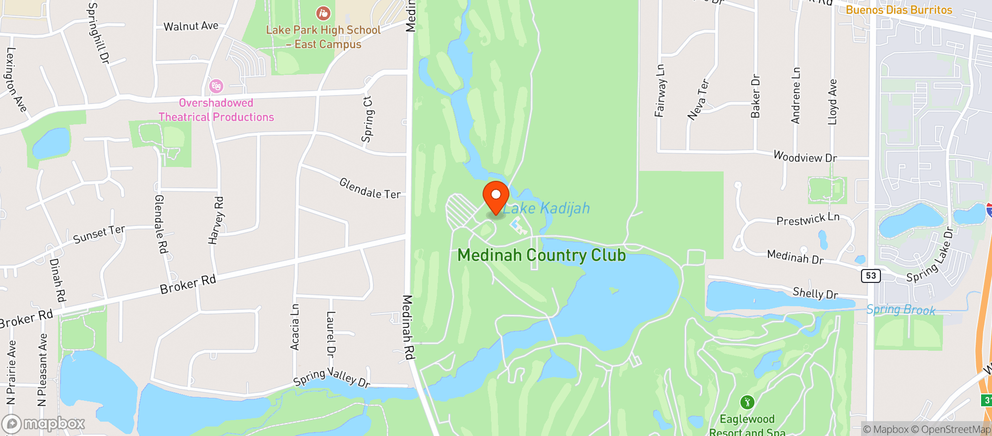 Map showing Medinah Country Club