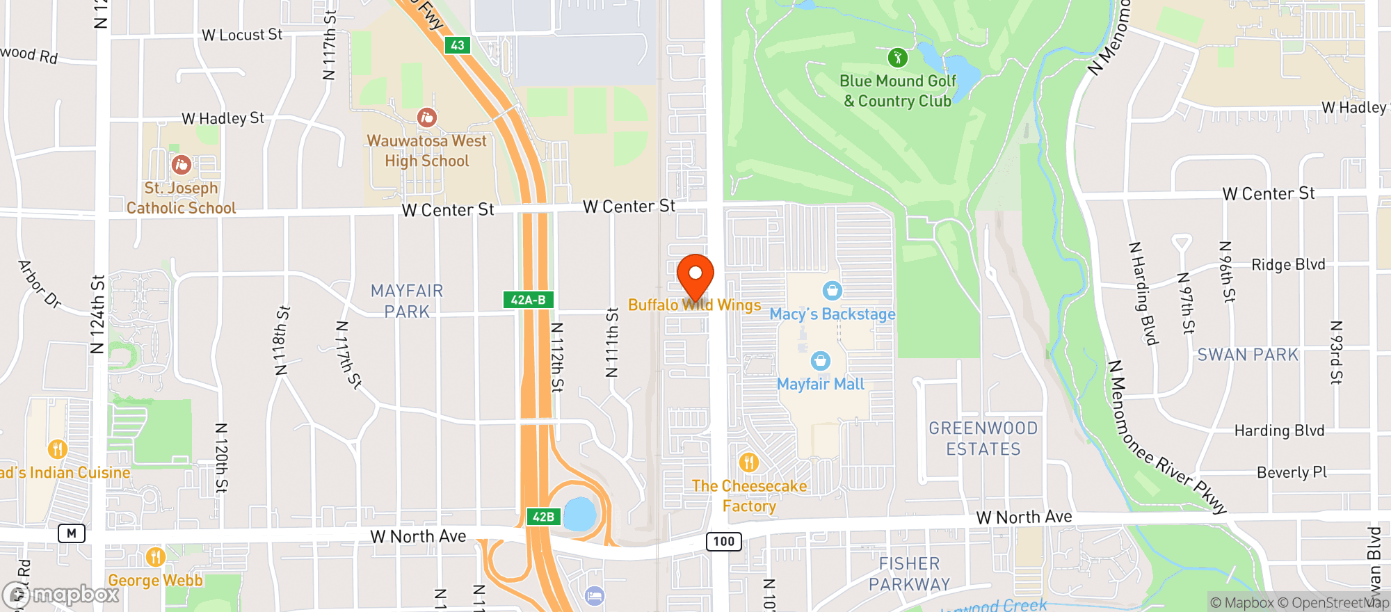 Map showing Vitamin Shoppe - Wauwatosa