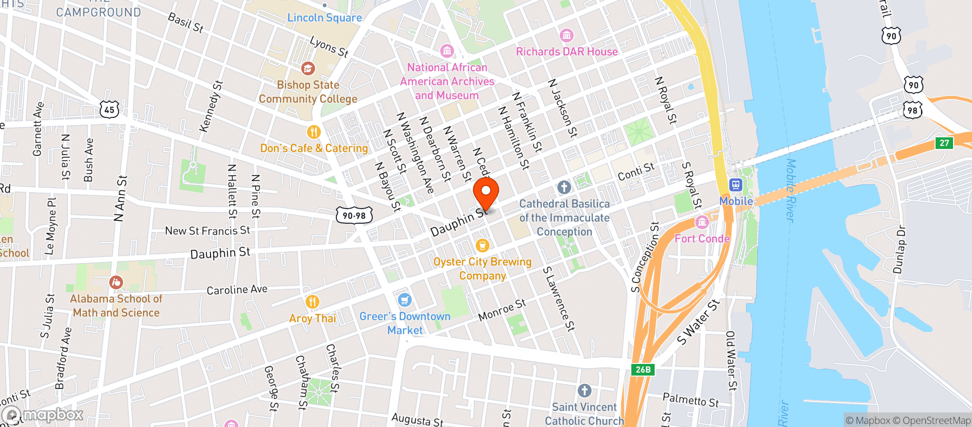 Map showing Post