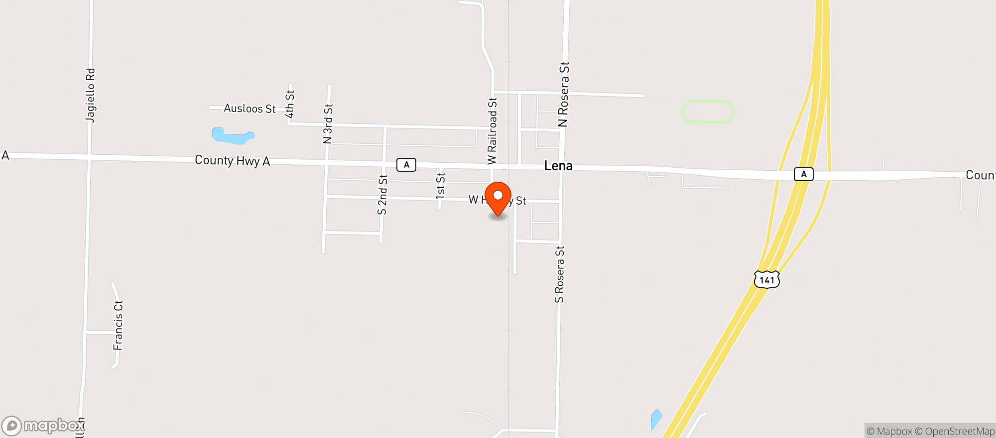 Map showing Lena Lanes