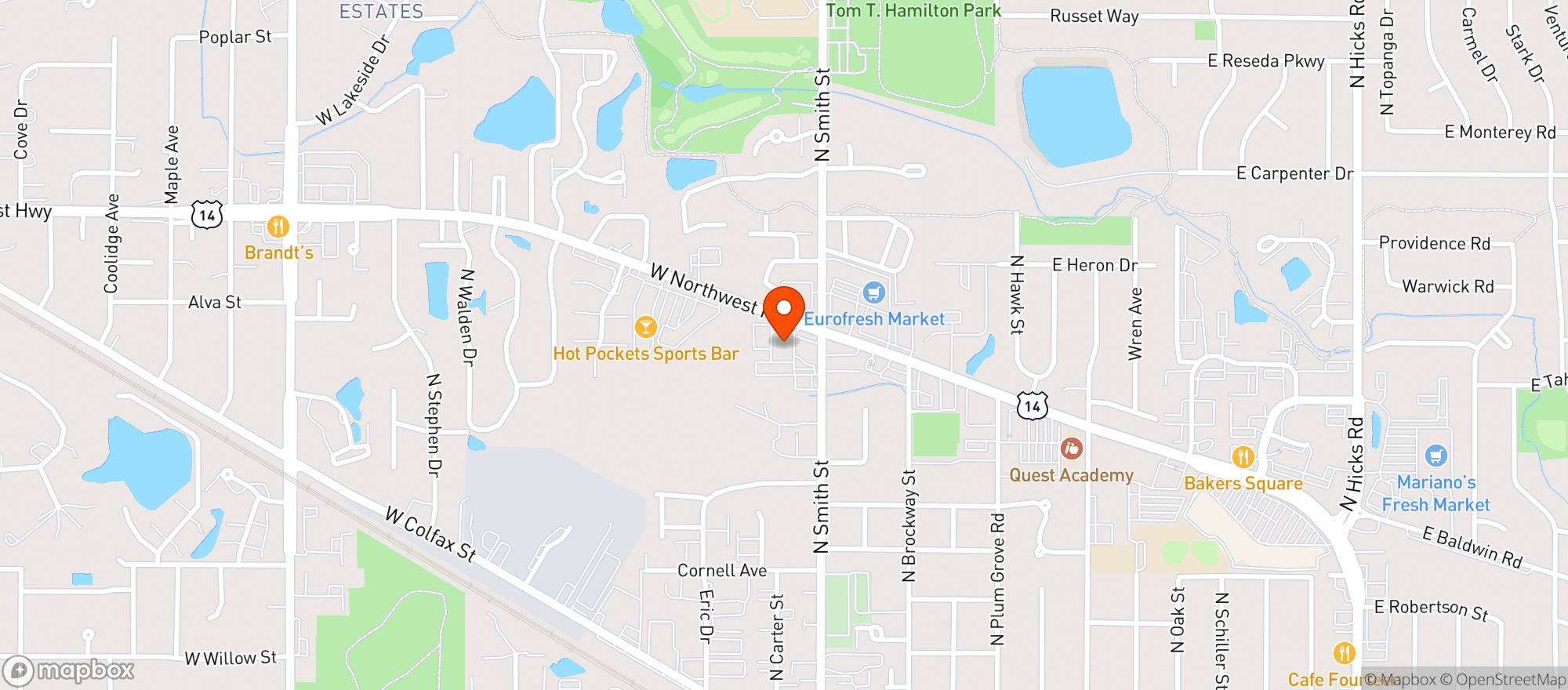 Map showing MILLENNIUM CIGAR & LIQUOR