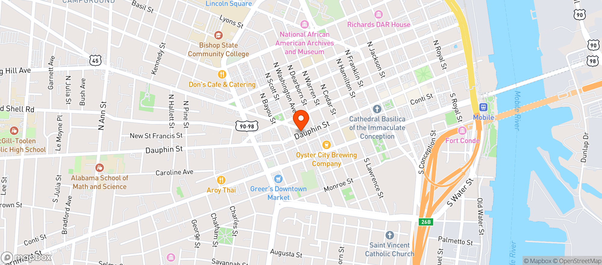 Map showing Moes Original Bbq