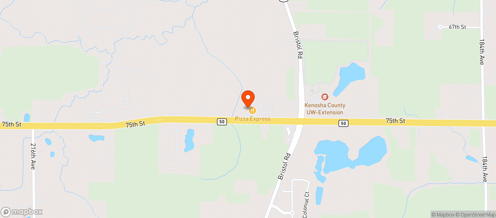 Map showing Benson Corners