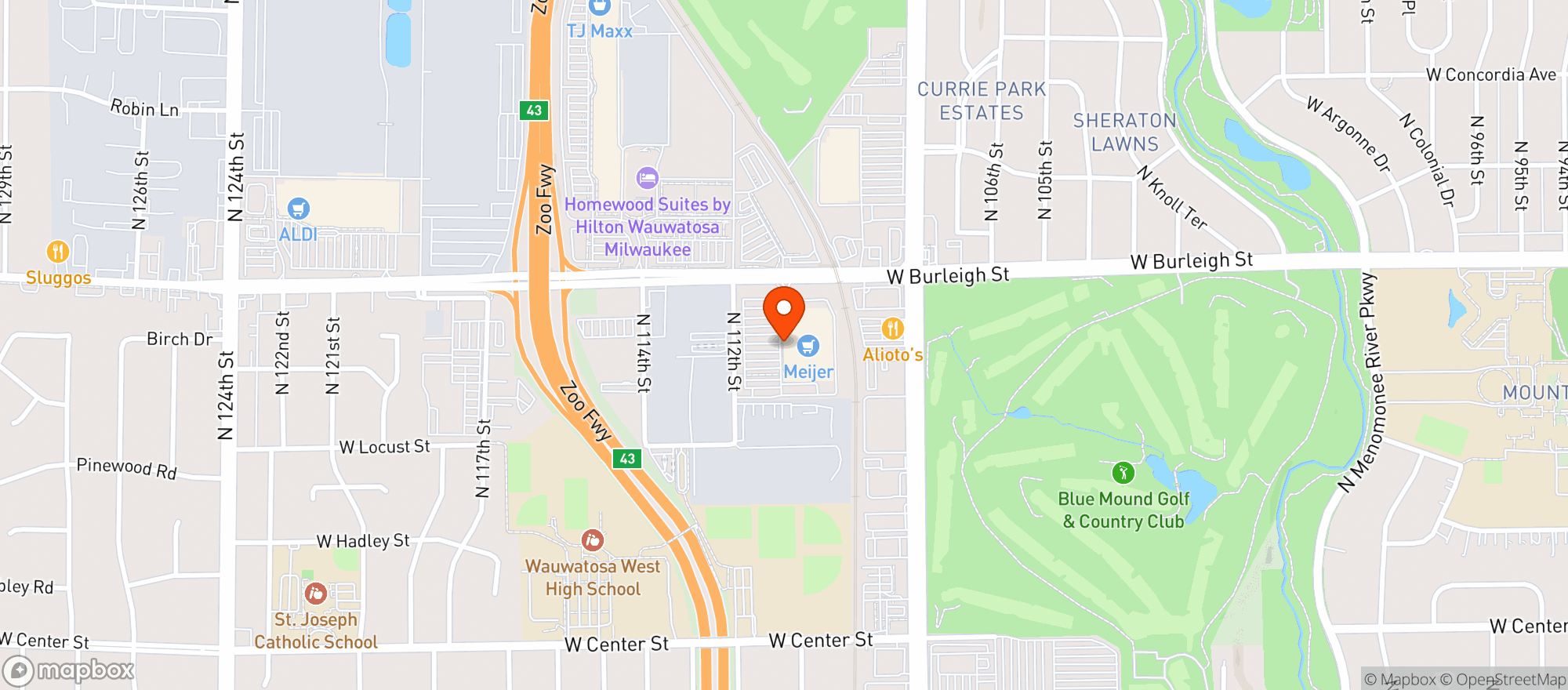 Map showing Meijer