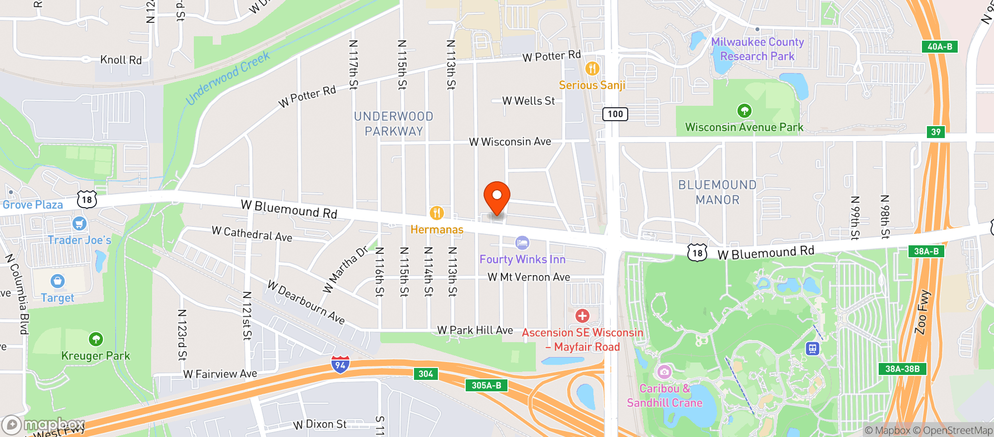 Map showing Breeze Thru Wine & Spirits