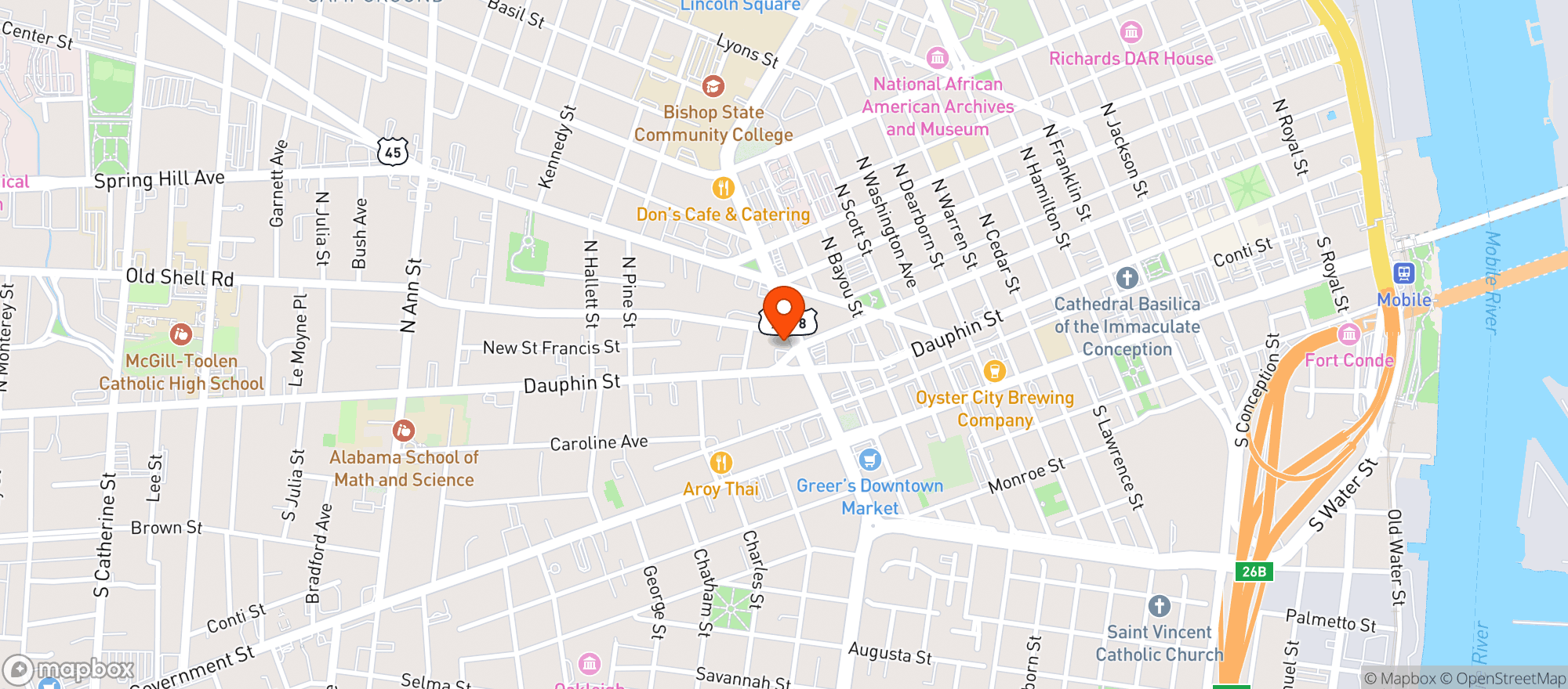 Map showing Downtown Liquorz Beer & Wine