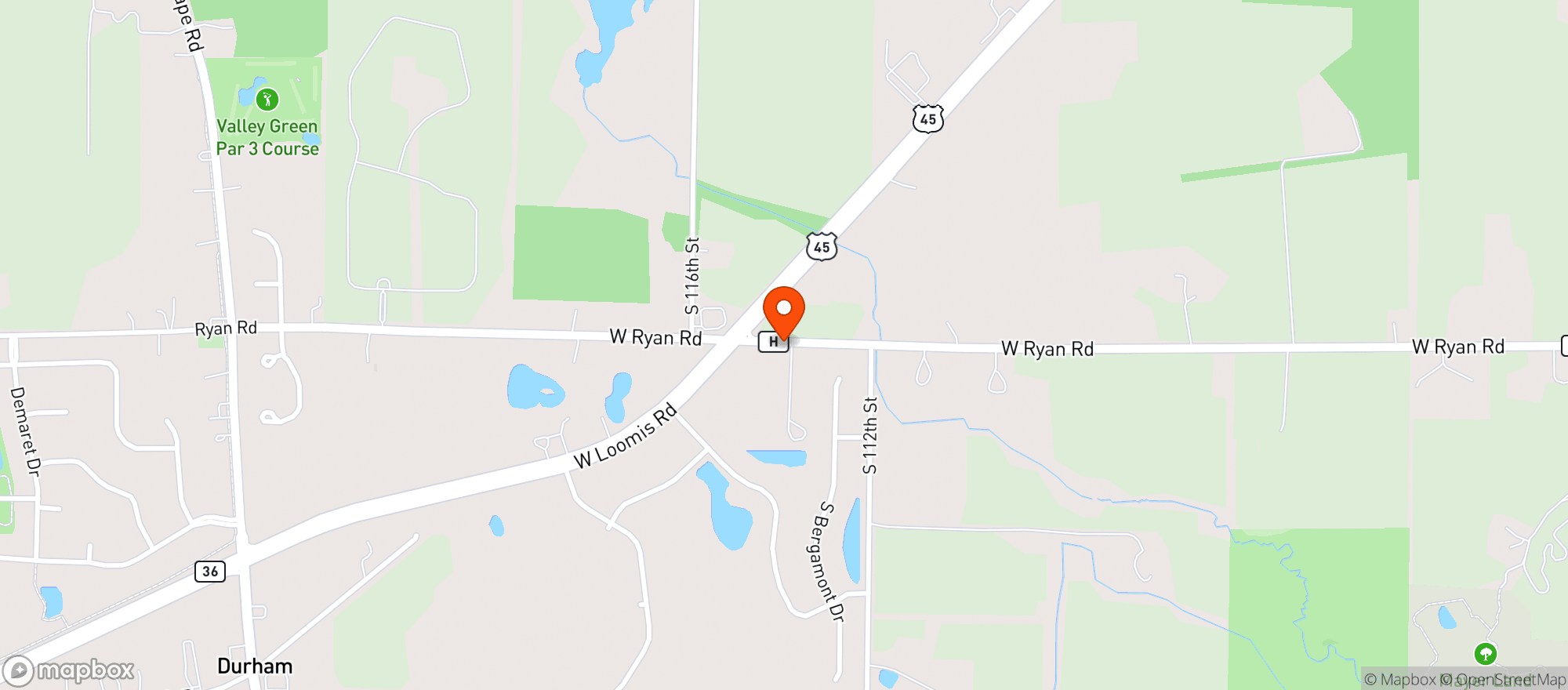 Map showing Irish Cottage Ryan Rd