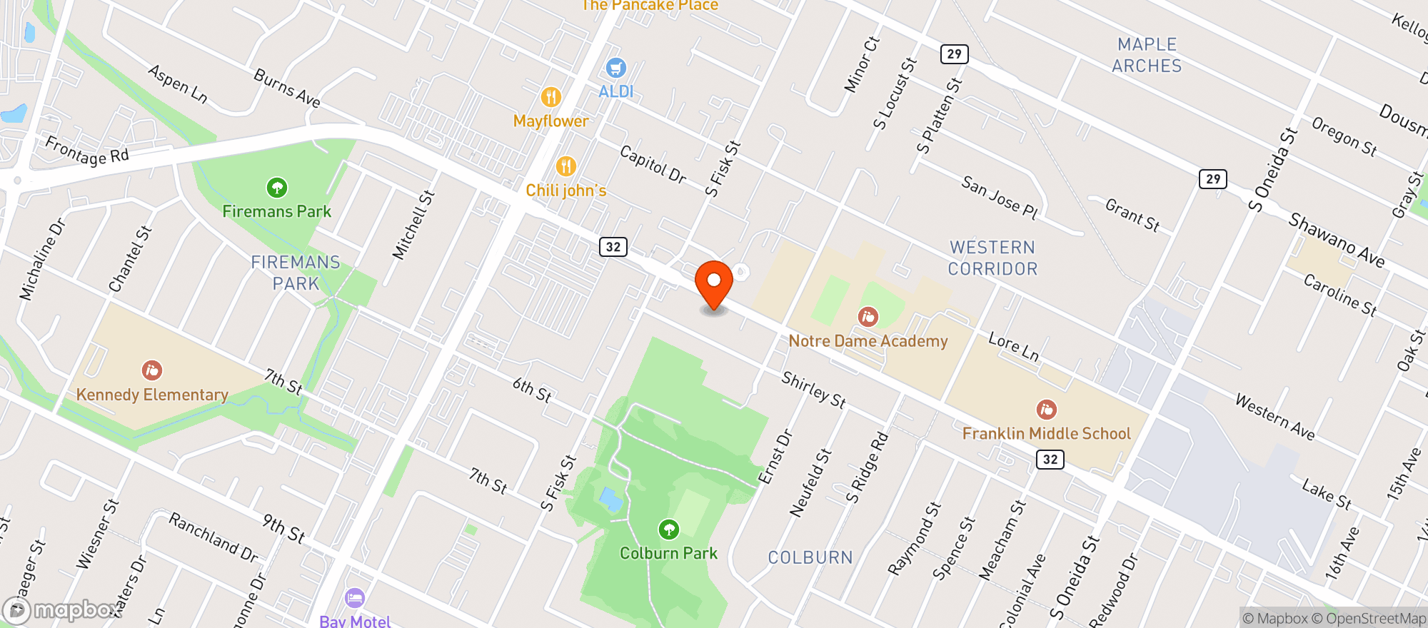 Map showing The Chiropractic Cottage
