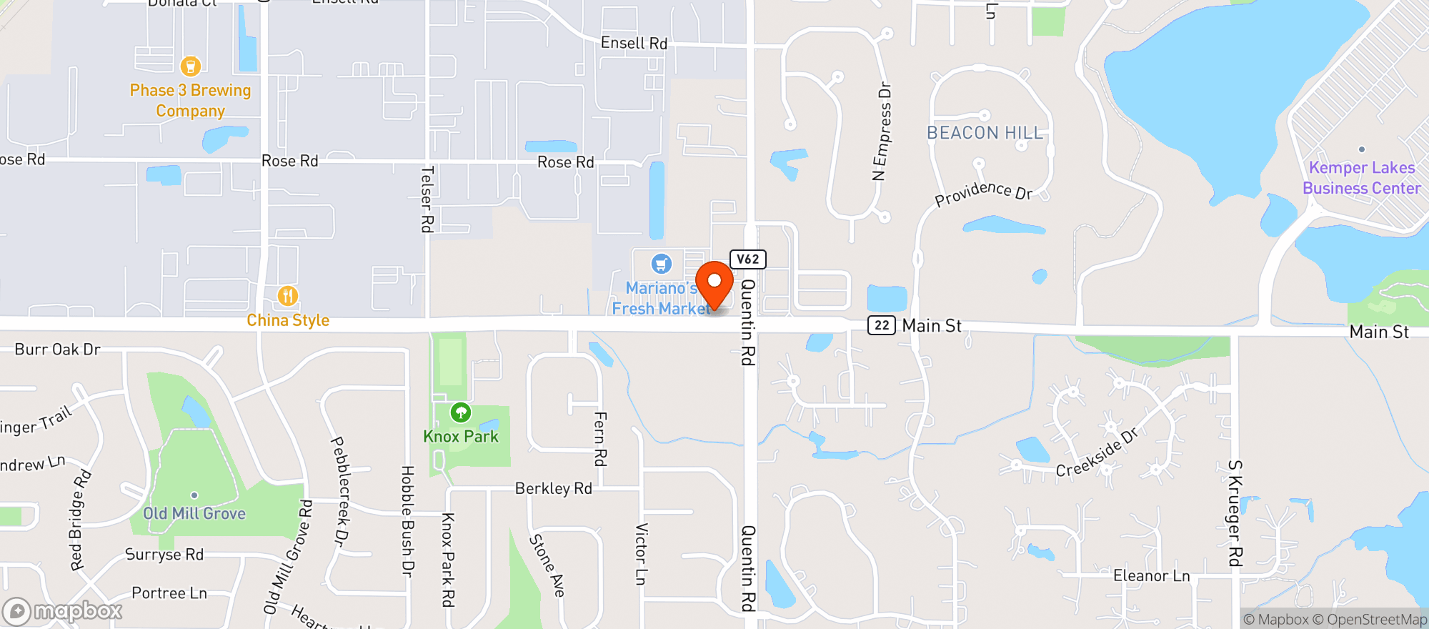 Map showing Marianos Fresh Market