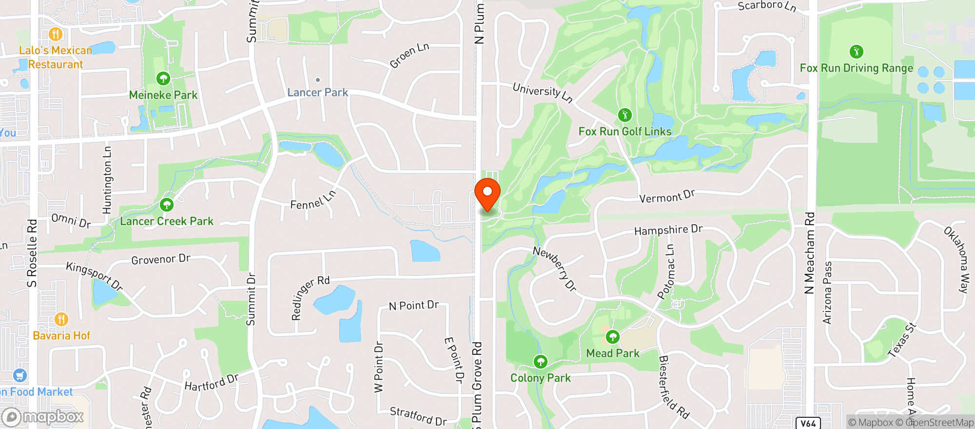 Map showing Fox Run Links