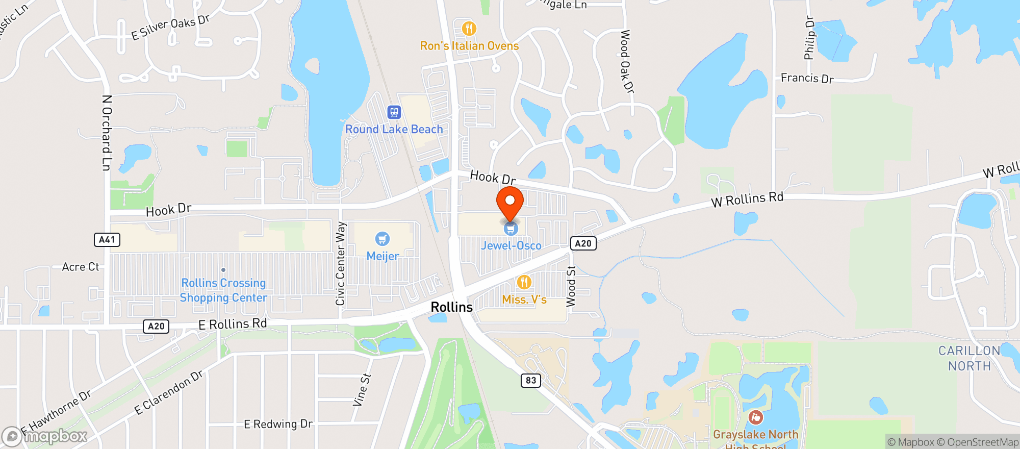 Map showing Jewel-Osco