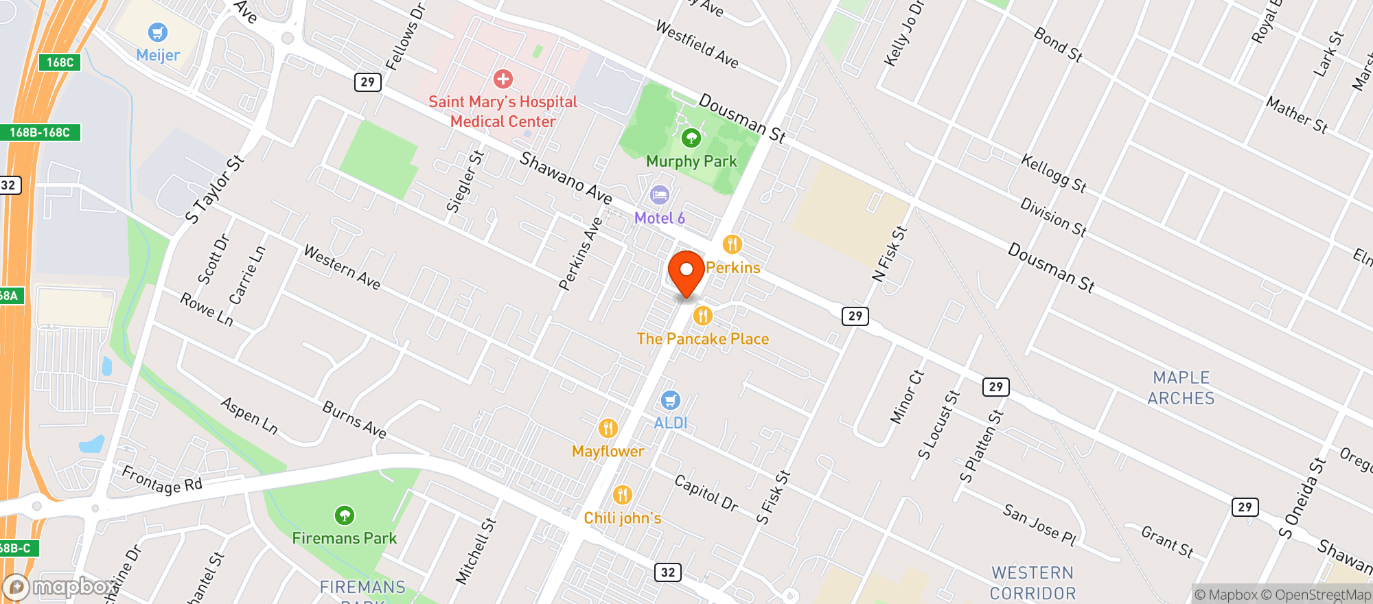 Map showing Superior Discount Liquor
