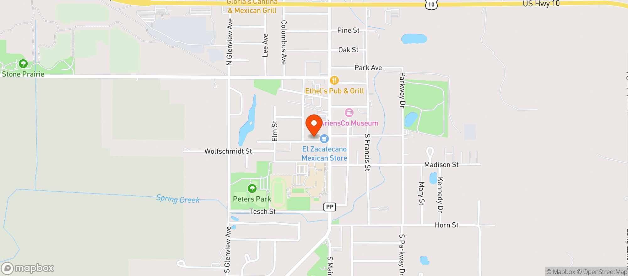 Map showing Carstens Mill