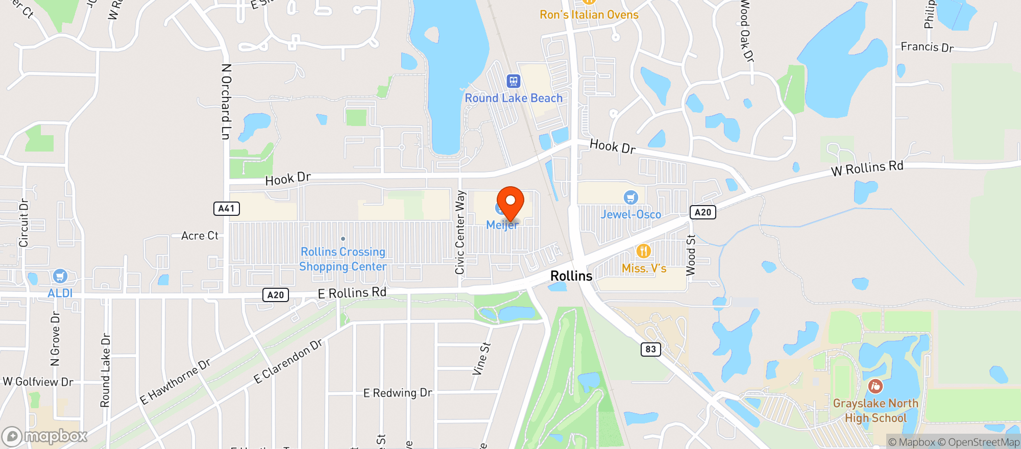 Map showing Meijer