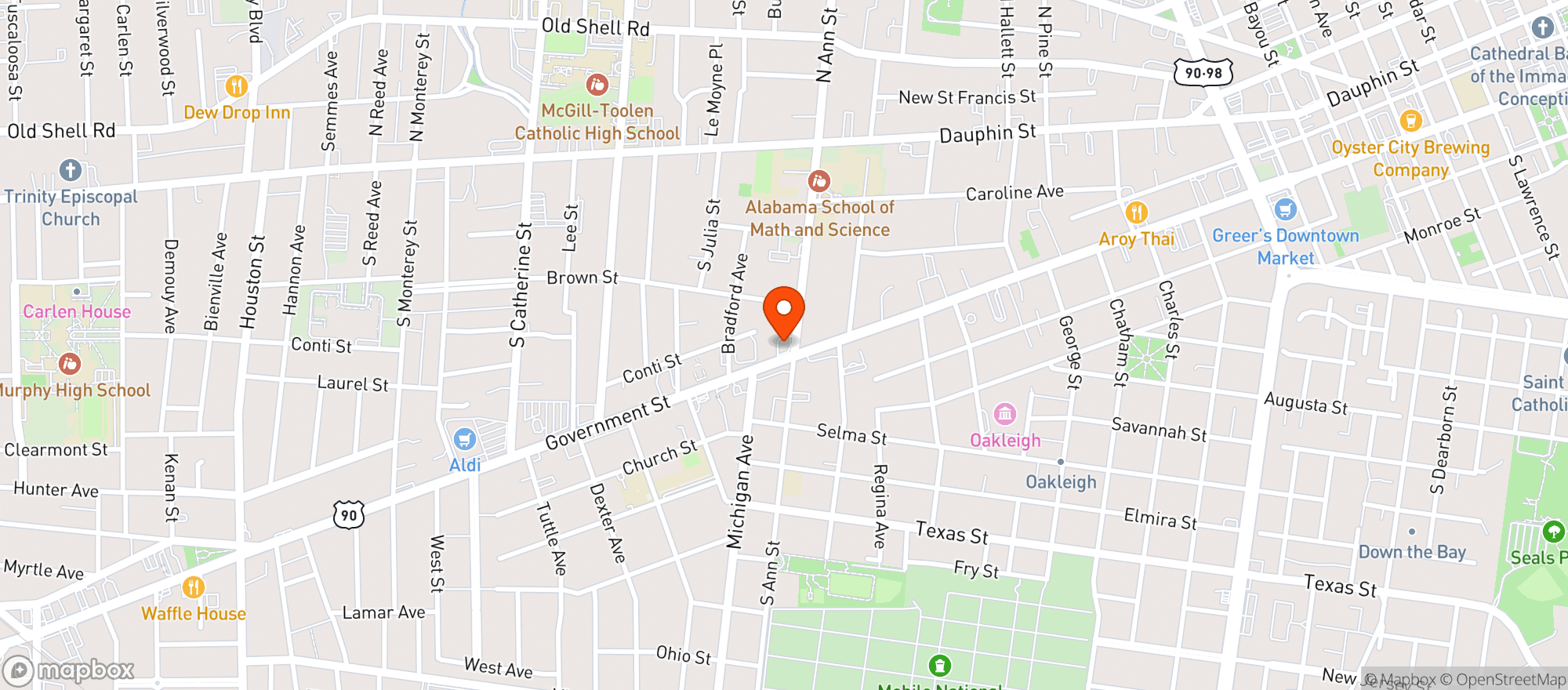 Map showing City Market Chevron