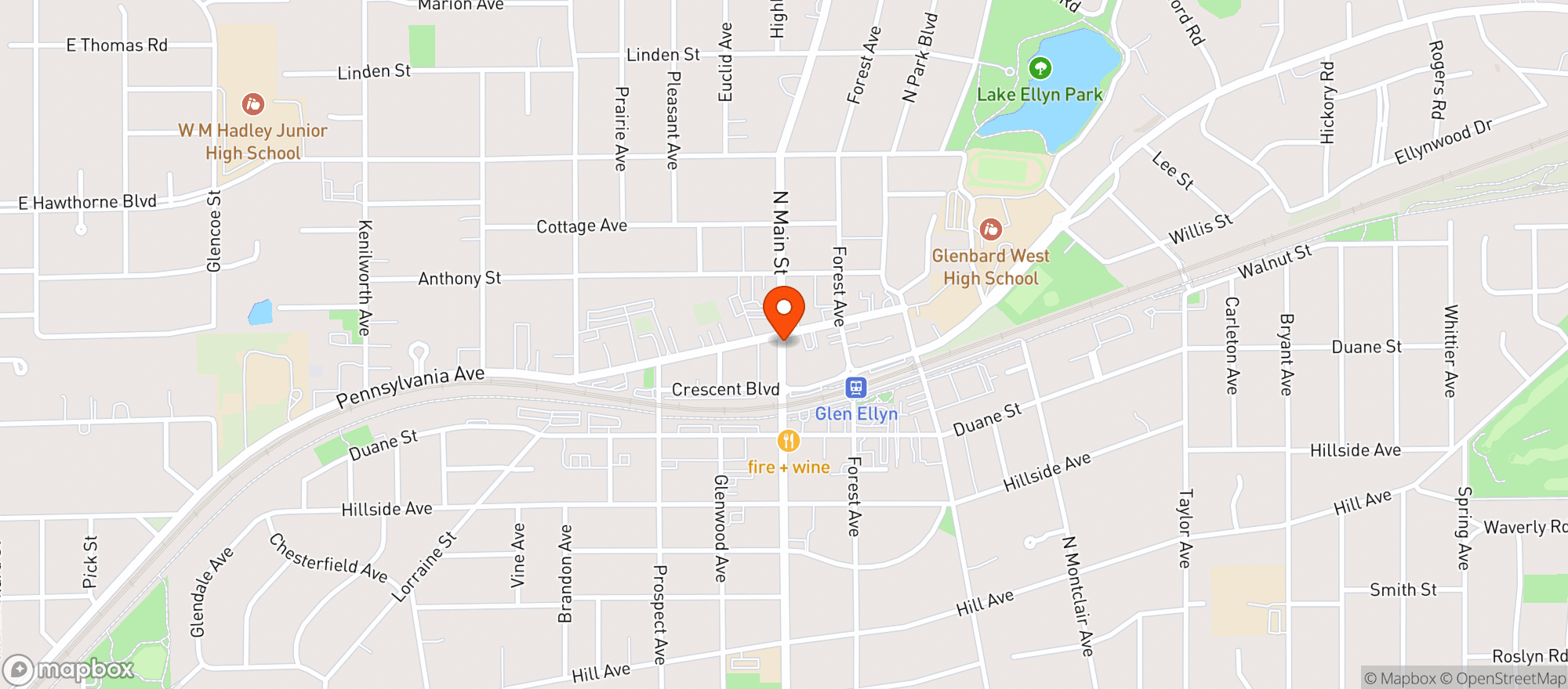 Map showing The Bike Hub