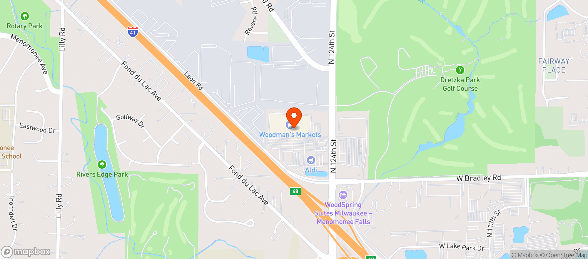 Map showing Woodman's Food Market