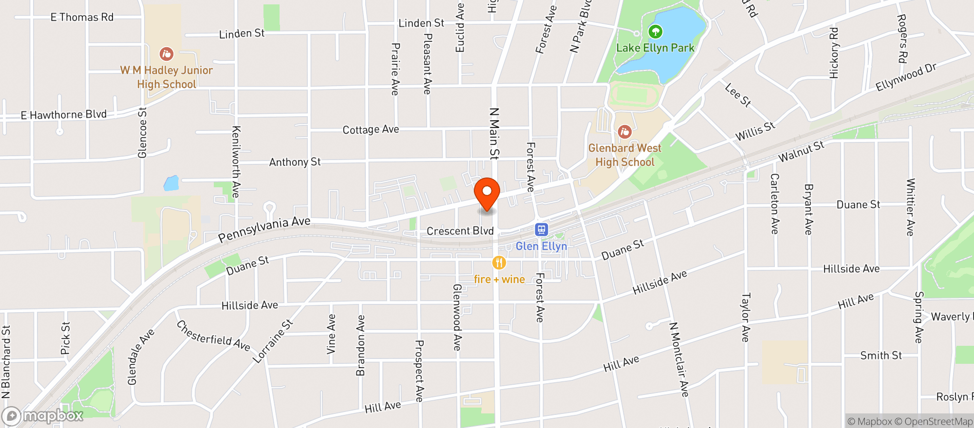 Map showing Main Street Pub