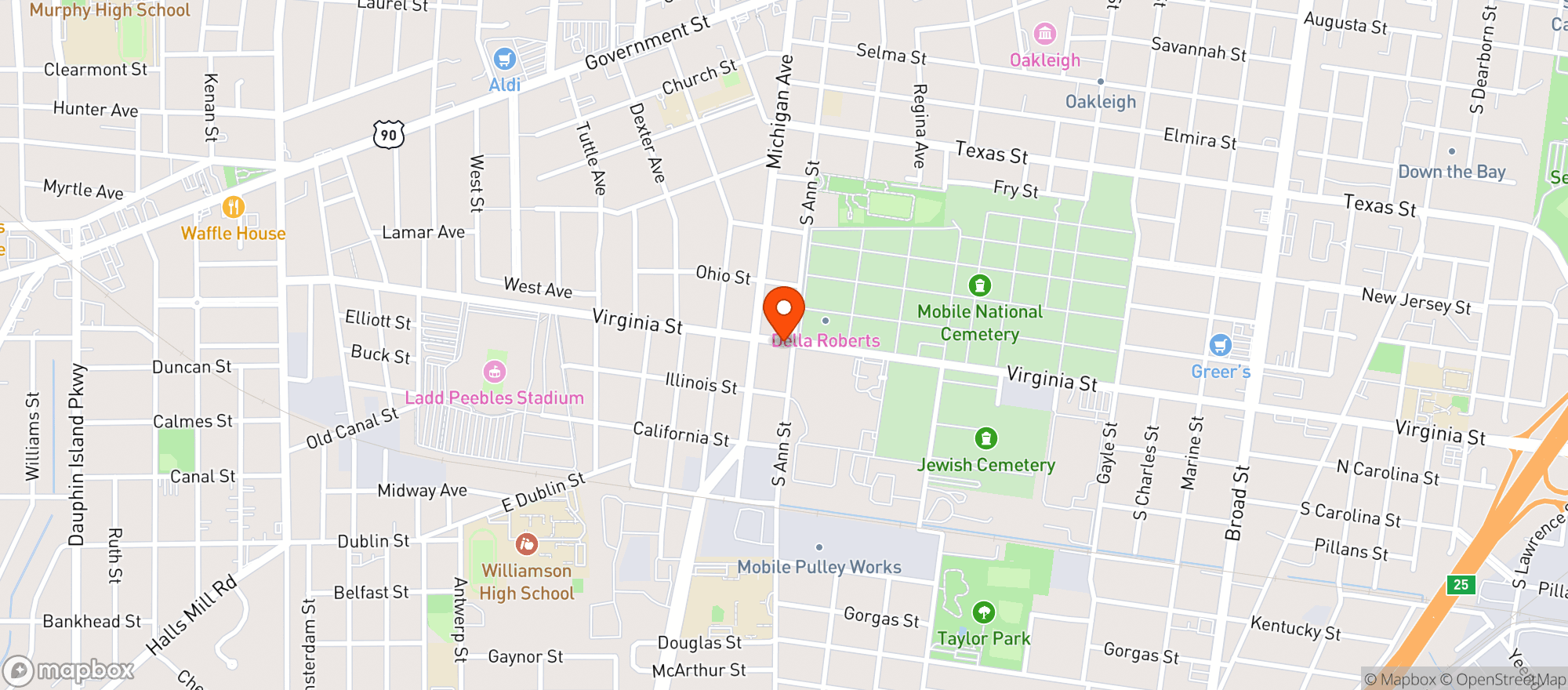 Map showing Stadium Food Mart