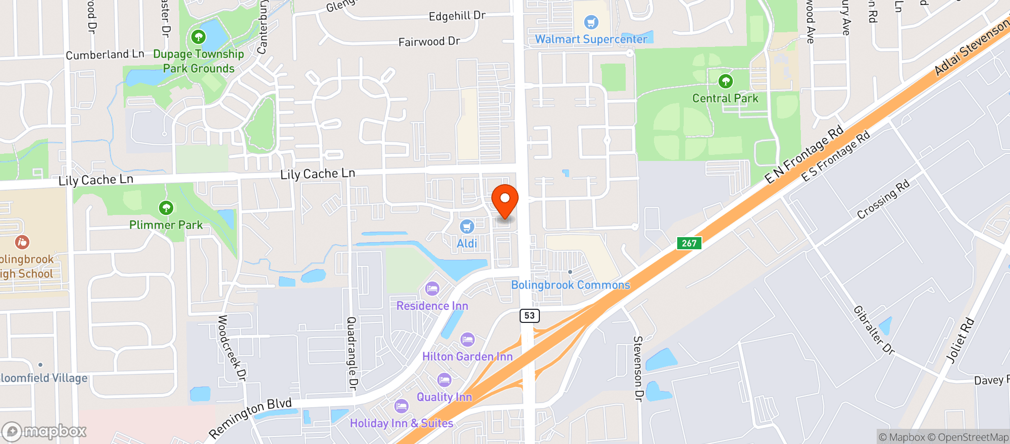 Map showing Ivy Hall Bolingbrook

