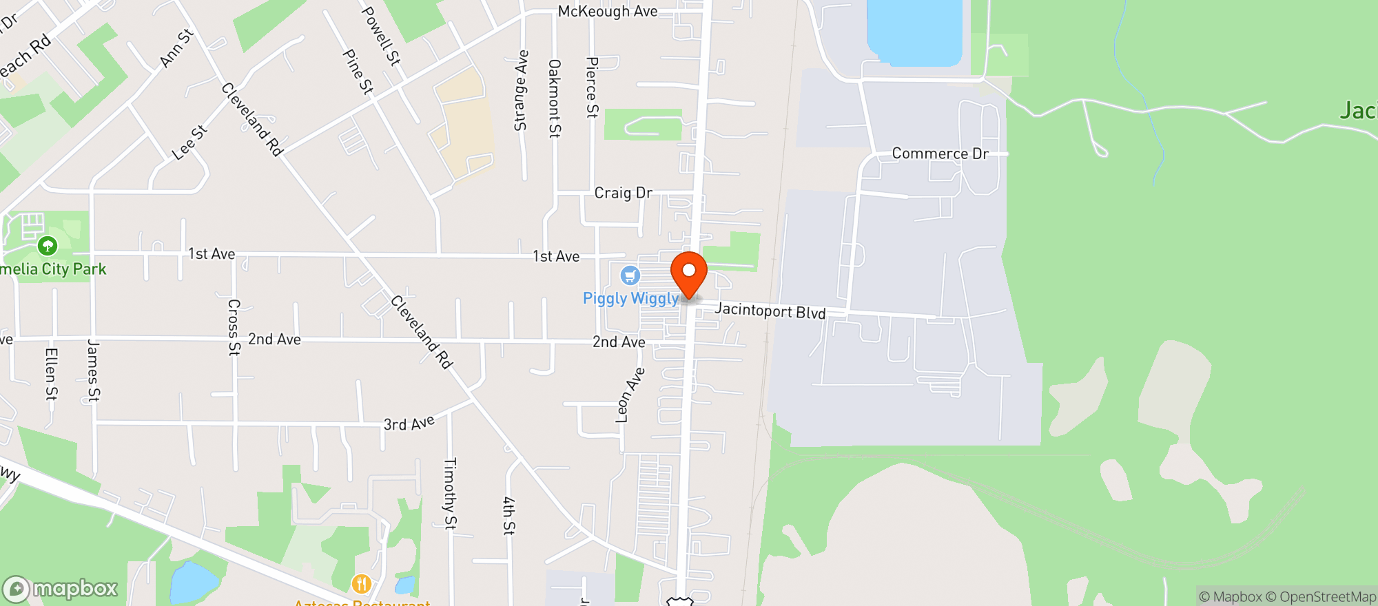 Map showing Piggly Wiggly