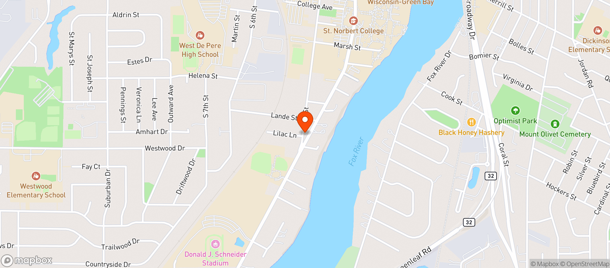 Map showing Lawrence Mart