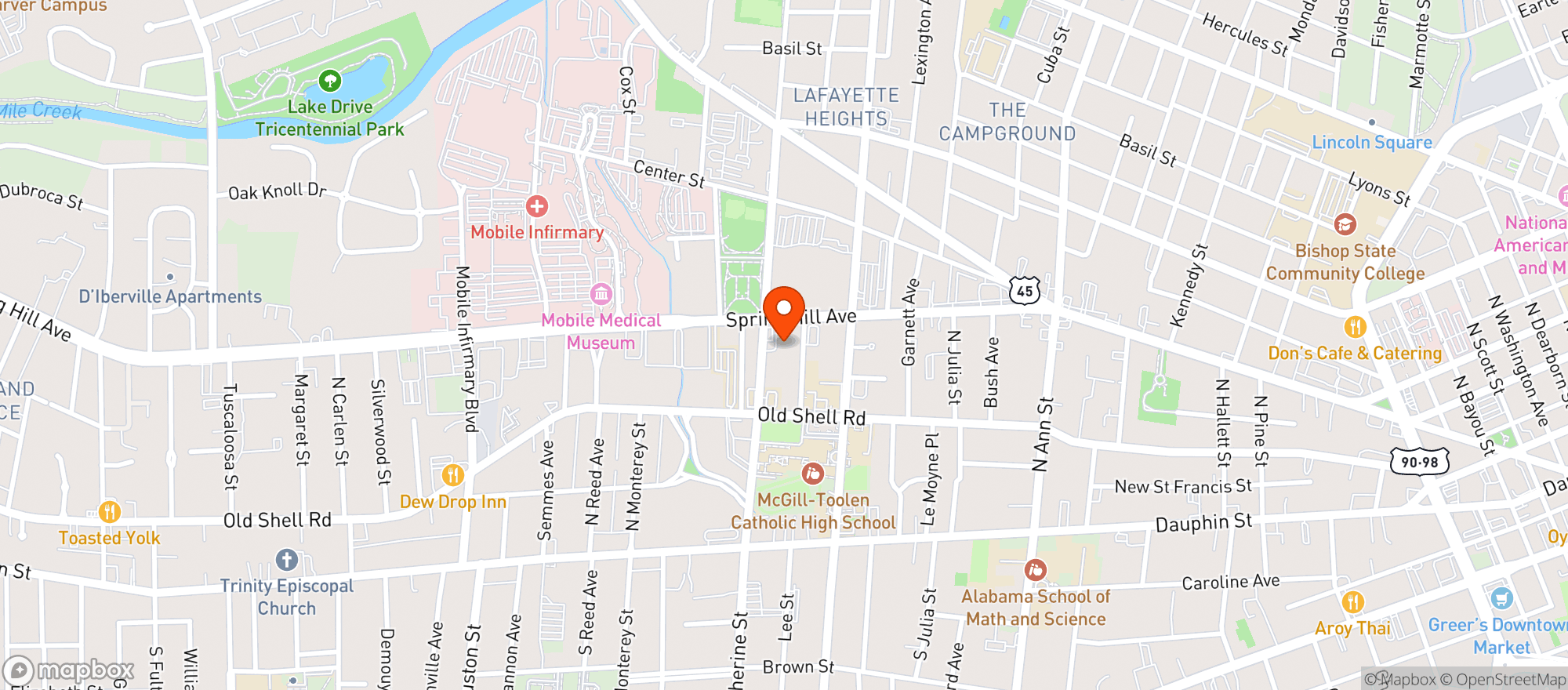 Map showing Texaco Food Mart