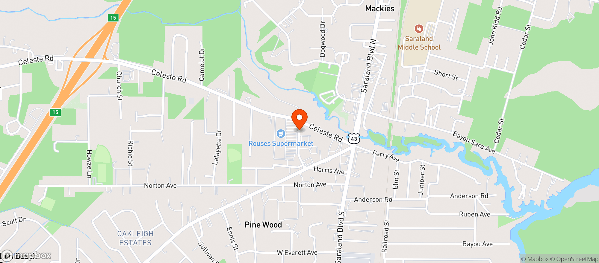 Map showing Rouses Supermarket