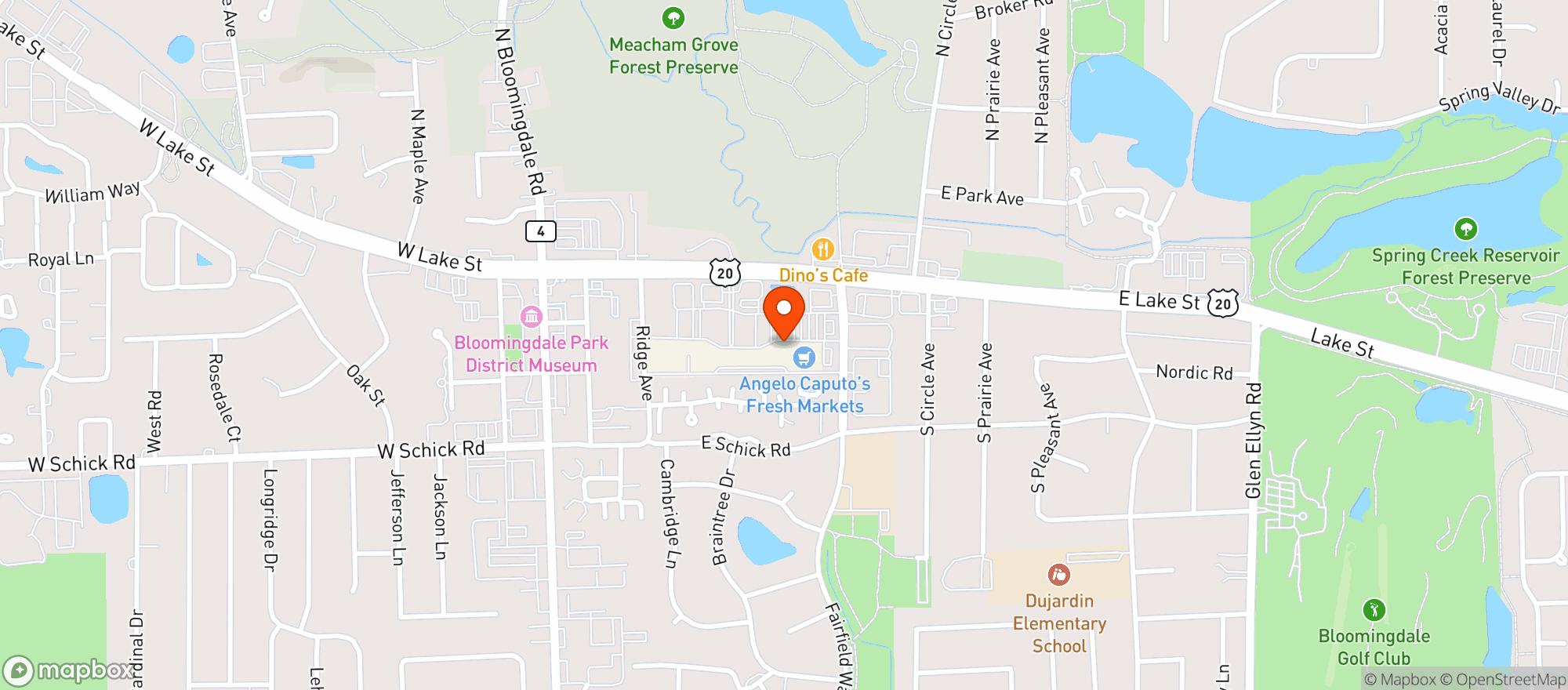 Map showing SPRING WINE & SPIRITS