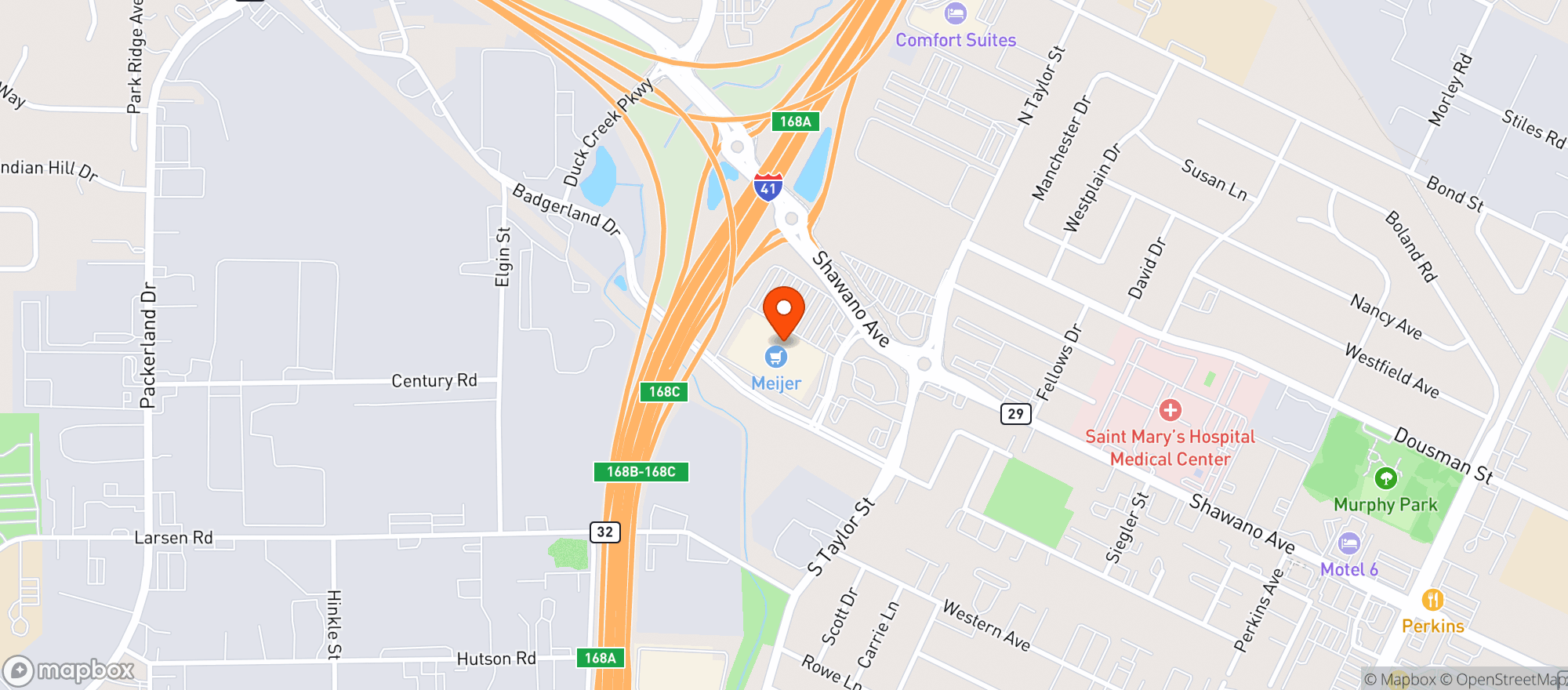 Map showing Meijer