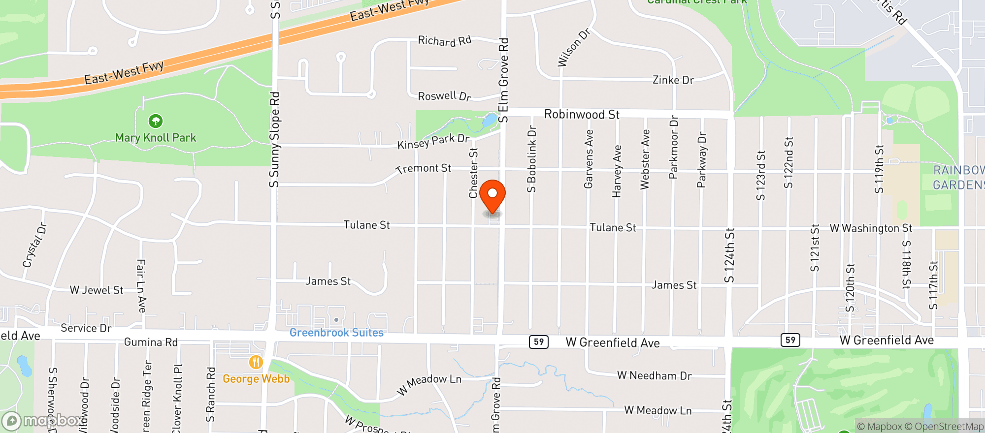 Map showing Red Mill Inn The