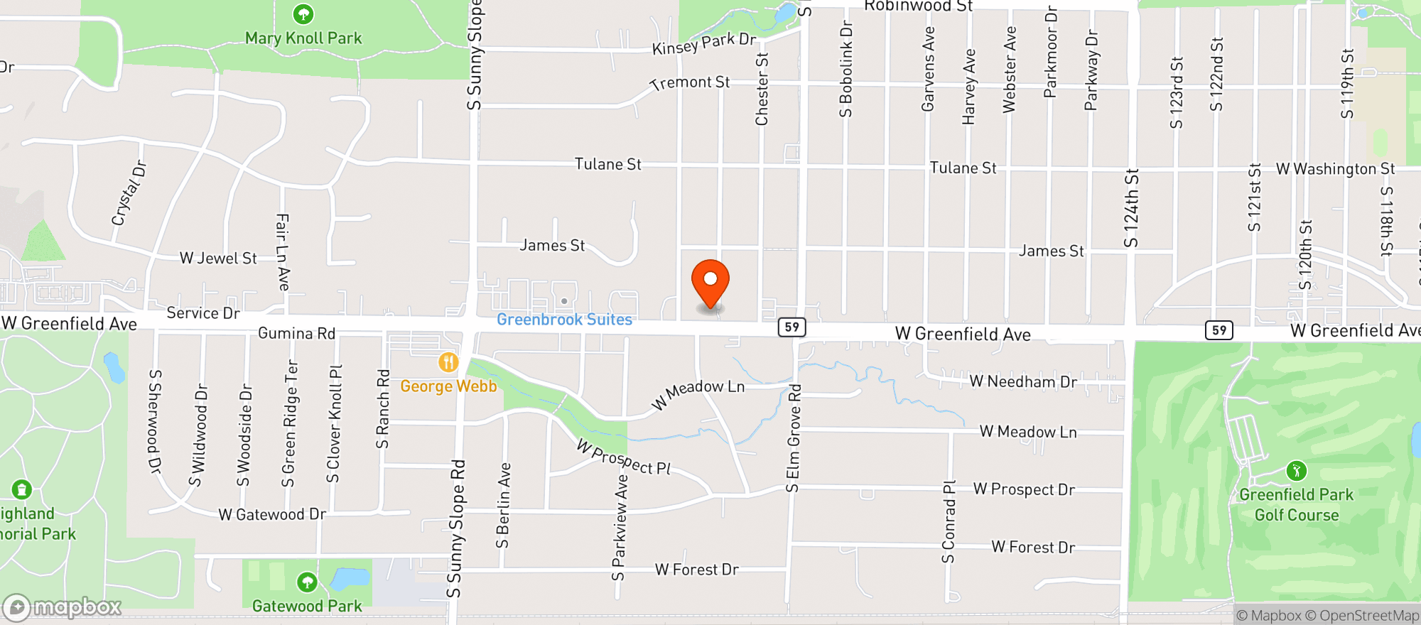 Map showing Westbrook Beverage Center