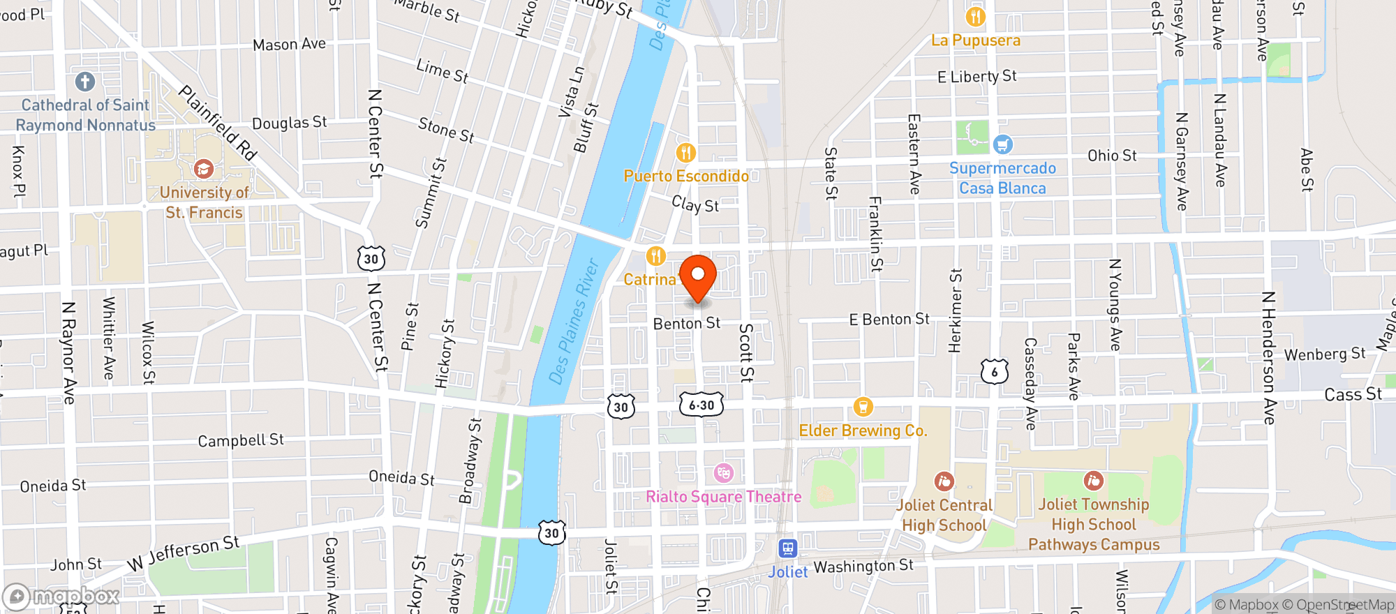 Map showing Azul Celeste Bar & Grill