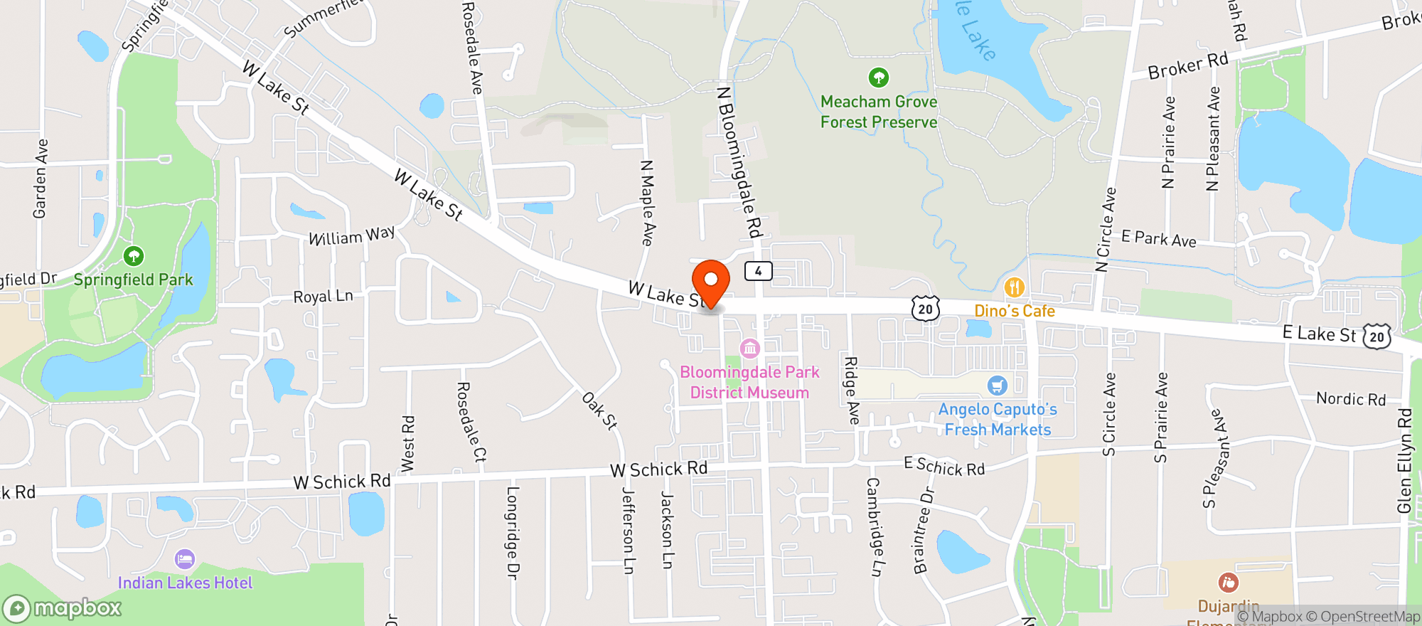 Map showing Wolfden Brewing Company