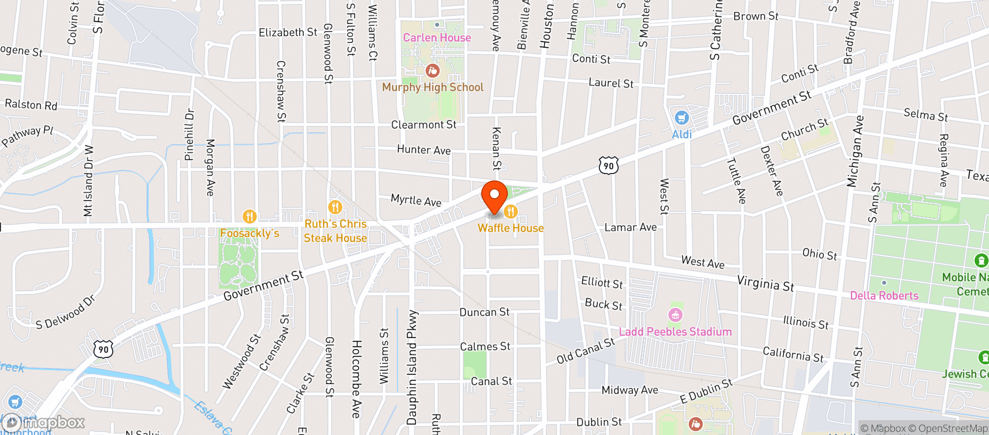 Map showing Speed Stop